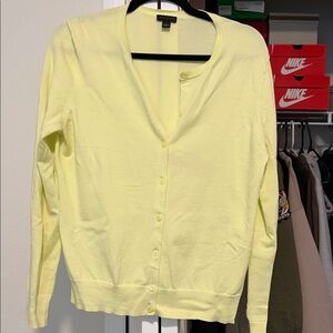 Banana Republic Women's Pale Yellow Cotton Cardigan